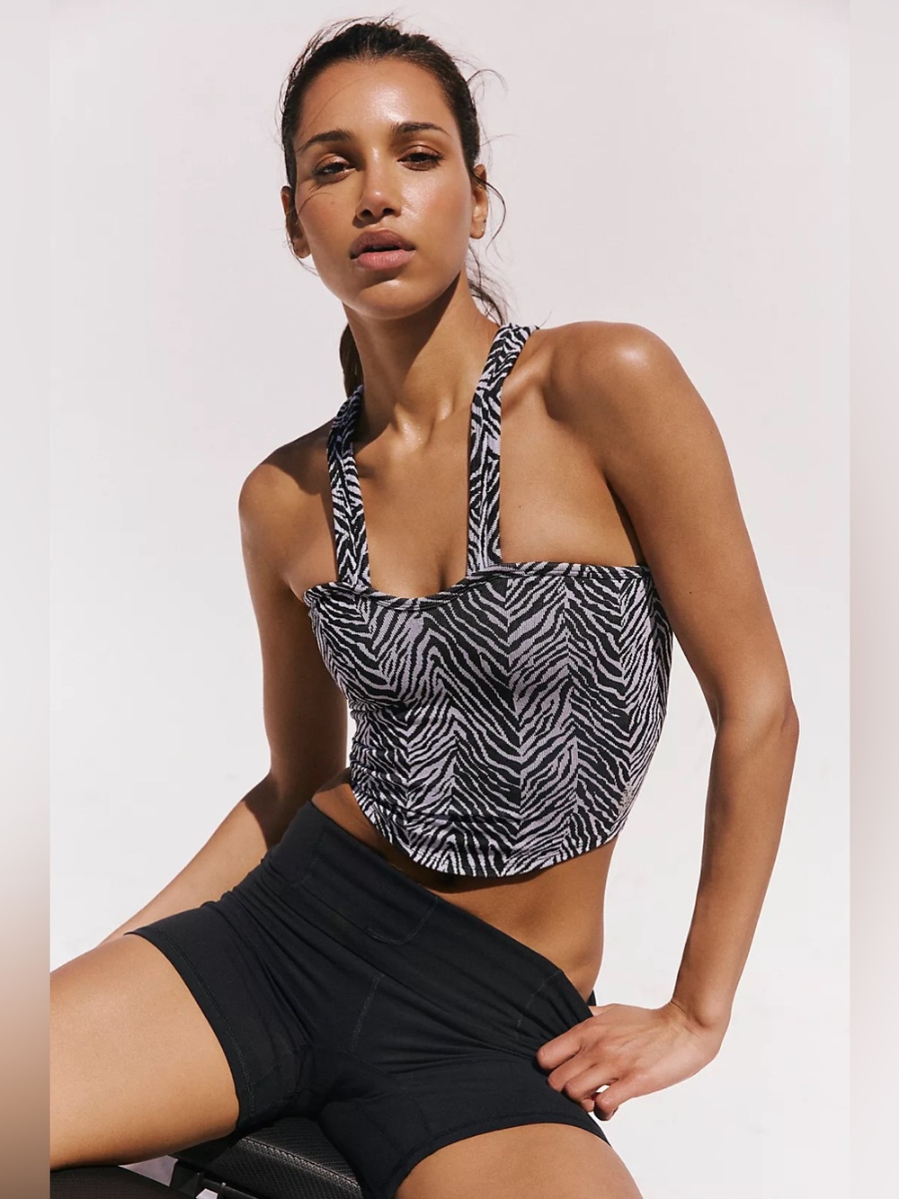 Free People Flutter Kick Zebra Tank